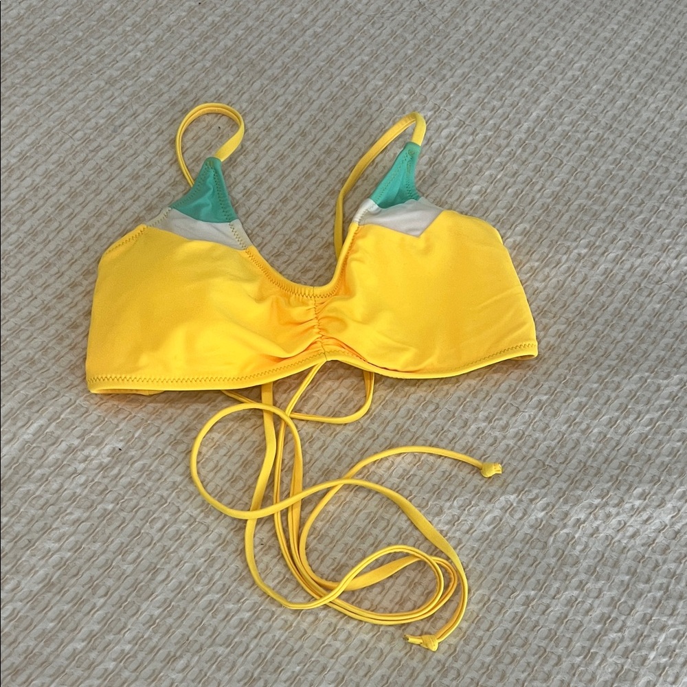 Yellow Bikini Top with Green Accents